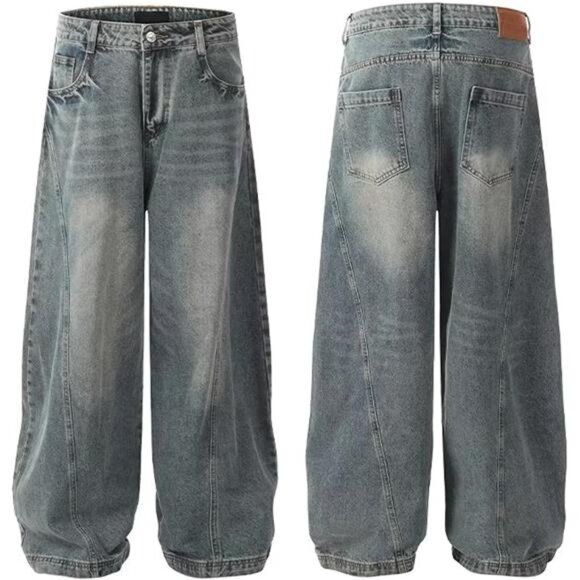 Women's Baggy Jeans Vintage Oversized Pants Aesthetic Hip Hop Jeans Relaxed Fit - Picture 3 of 6